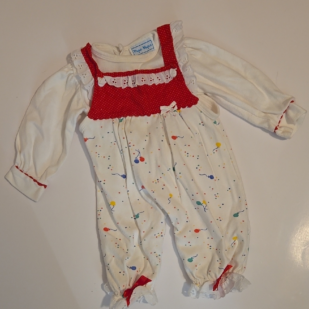 Pique-Nique Red and White Baby Romper